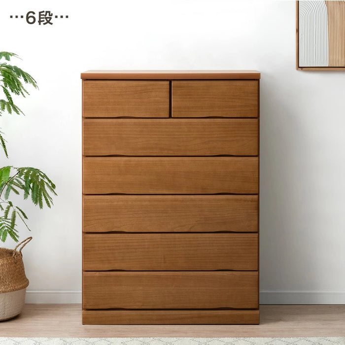 ［幅80・6段］国産 タンス 完成品 桐 チェスト 木製 大容量 大川家具 リビングチェスト【超大型商品】〔51310032〕