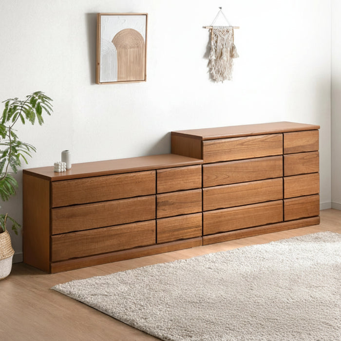 ［幅120・4段］国産 桐 タンス 完成品 チェスト 木製 大容量 大川家具 ローチェスト 衣類収納【超大型商品】〔51310033〕