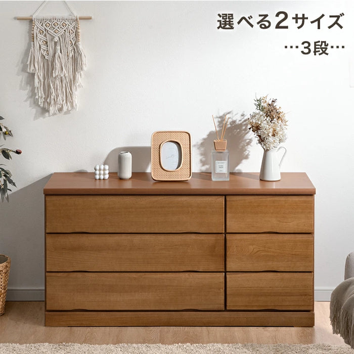 ［幅120・3段］国産 桐 タンス 完成品 チェスト 木製 大容量 大川家具 ローチェスト 衣類収納【超大型商品】〔51300179〕
