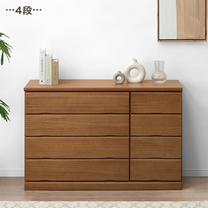 ［幅120・3段］国産 桐 タンス 完成品 チェスト 木製 大容量 大川家具 ローチェスト 衣類収納【超大型商品】〔51300179〕