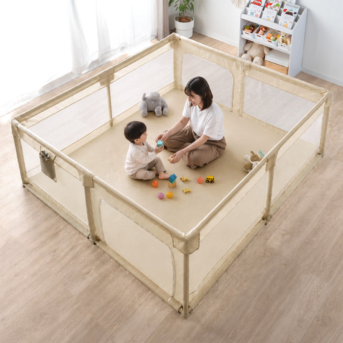 【新発売記念プライス】[180×200cm]メッシュ ベビーサークル ハイタイプ 高さ65cm 軽量〔24610065〕