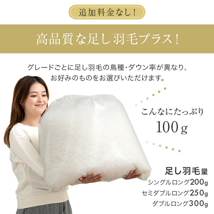 ［シングル］羽毛布団 リフォーム 打ち直し プレミアムタイプ〔11156734〕