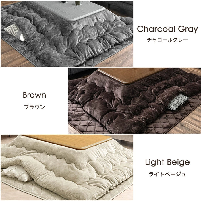 【対応こたつサイズ：幅105-120×奥行75-90cm】掛布団 敷布団 2点セット フランネル生地 洗える 長方形〔80100132〕