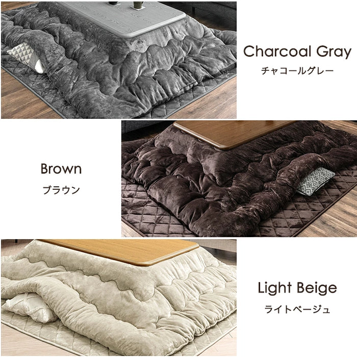 ［掛け布団+敷布団］【対応こたつサイズ：幅105-120×奥行75-90cm】掛布団 敷布団 2点セット フランネル生地 洗える 長方形〔80100132〕