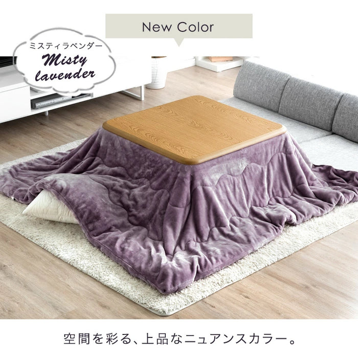 ［2点セット］速暖2秒！600Wハロゲンヒーター こたつ 2点セット 80×80 手元コントローラー 洗える 掛布団 抗菌 防臭〔68140120〕