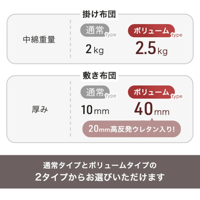 【対応こたつサイズ：幅105-120×奥行75-90cm】とろりん こたつ布団 通常タイプ 掛敷2点セット 何度も洗える 防臭 大判 掛け布団 敷布団〔61140514〕