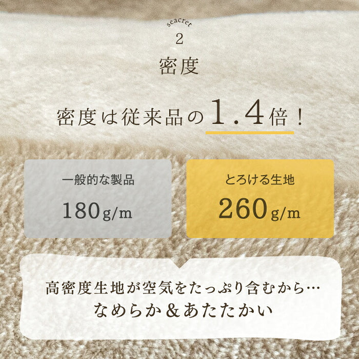 ［ダブルロング］とろりん＆超ボリューム 蓄熱 シンサレート全面使用 掛け布団 洗える 収納ケース付 抗菌 防臭 フリース〔61140702〕