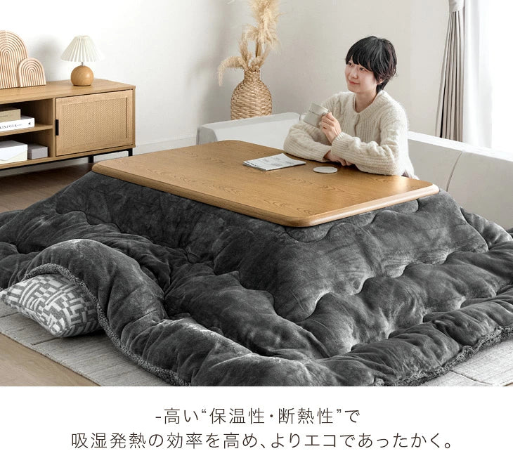 ［テーブル+掛布団］こたつ 2点セット 120×80 布団付き 傷に強いUV天板 長方形 石英管ヒーター おしゃれ 木目 炬燵 北欧〔21800040〕