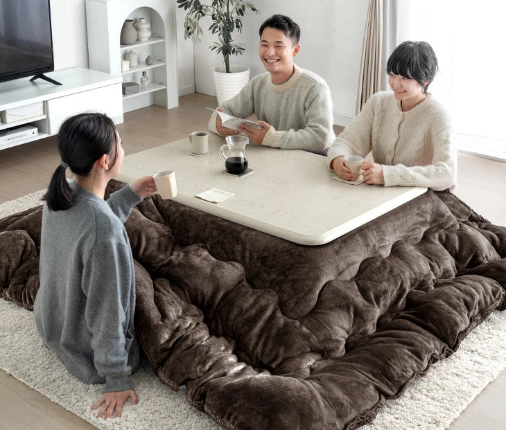 ［2点セット］こたつ 120×80 布団付き 傷に強いUV天板 長方形 石英管ヒーター おしゃれ 木目 炬燵 北欧〔21800040〕