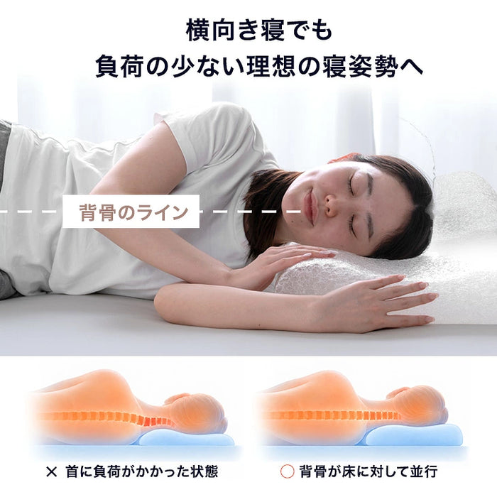 【新発売記念プライス】空気でできた熟睡枕 Goo3D Air 枕 カバー付 洗える 防ダニ 高反発 日本製 体圧分散 ウェーブ型〔51300051〕