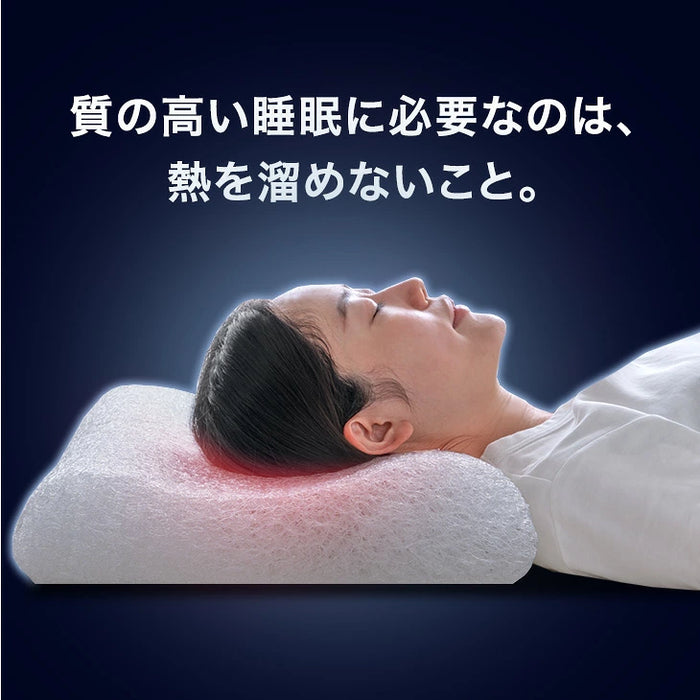 【新発売記念プライス】空気でできた熟睡枕 Goo3D Air 枕 カバー付 洗える 防ダニ 高反発 日本製 体圧分散 ウェーブ型〔51300051〕
