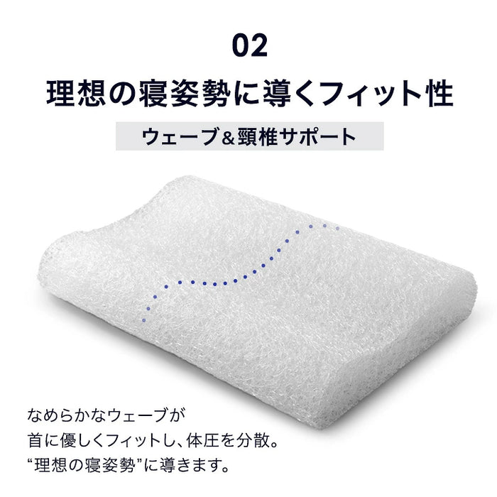 【新発売記念プライス】空気でできた熟睡枕 Goo3D Air 枕 カバー付 洗える 防ダニ 高反発 日本製 体圧分散 ウェーブ型〔51300051〕
