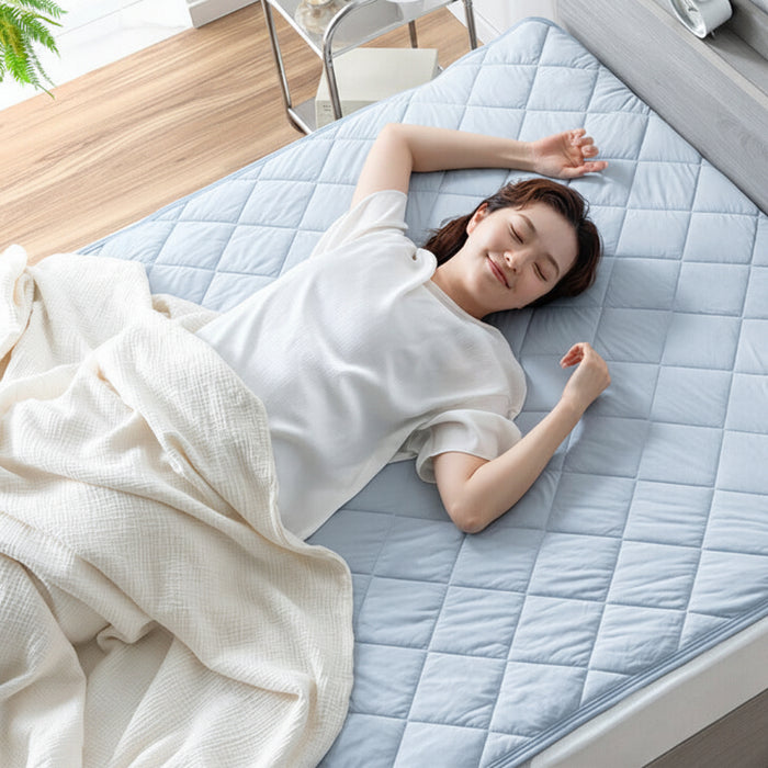 ［シングル］AG-COOL 敷パッド 抗菌+冷感 リバーシブル 接触冷感 銀イオン 抗菌 防臭 洗える 敷きパッド ベッドパッド 冷感パッド〔62100286〕