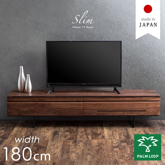 [幅180] ウォールナット無垢材 国産 完成品 テレビ台  【超大型商品】 〔62500005〕