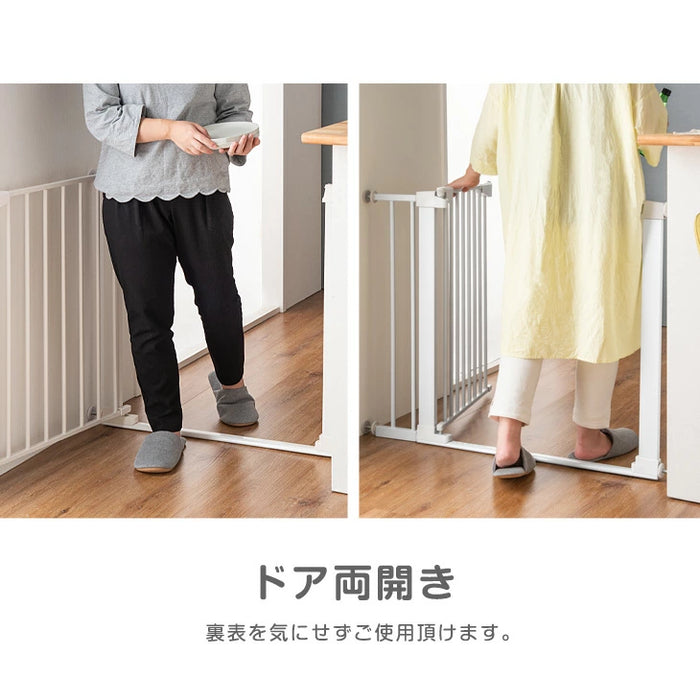 《累計15万台突破》［幅75~152］つまづきにくい ベビーゲート ワイドタイプ バリアフリー 拡張フレーム付 突っ張り式 ドア付〔64900009〕
