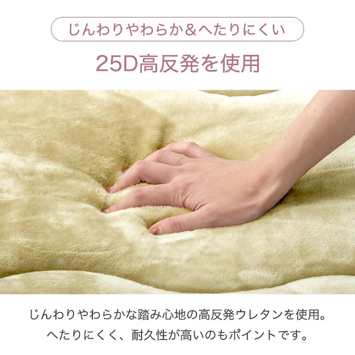 [130×185] 超極厚60mm とろりんラグ 1.5畳 とろけるような肌触り 極細マイクロファイバー ホットカーペット対応〔65010008〕