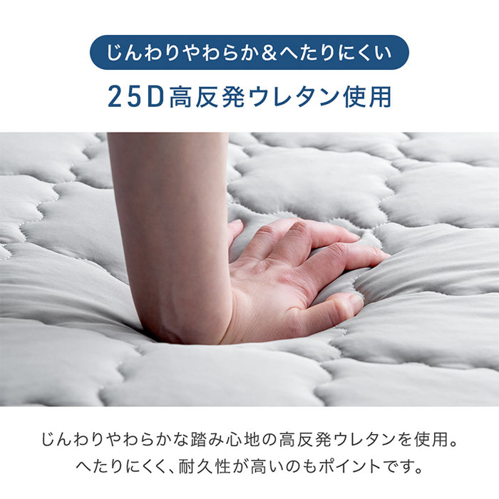 [130×185cm ]ひんやり冷感！超極厚60mm 洗える カバーリングラグ Q-max0.5 防音 抗菌 防臭 防ダニ 滑り止〔65010032〕