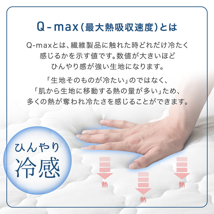 [130×185cm ]ひんやり冷感！超極厚60mm 洗える カバーリングラグ Q-max0.5 防音 抗菌 防臭 防ダニ 滑り止〔65010032〕