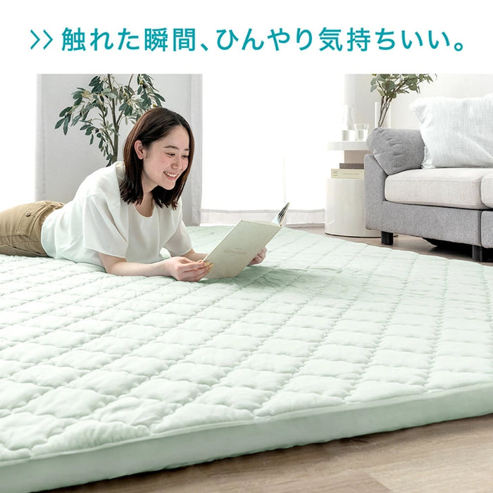 【アウトレット 在庫限り品】［240×190］極厚50mmカバーリングラグ専用 ひんやりカバー単品 【商品番号：65010099のカバーリングラグ専用】洗える カバー単品 L アイスブルー〔6501009020・out3057〕