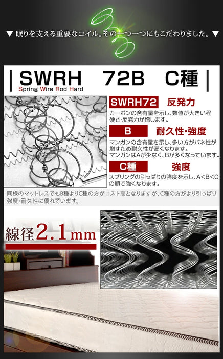 [シングル］ボンネルコイルマットレス 通気性抜群 3Dメッシュ〔65090104〕