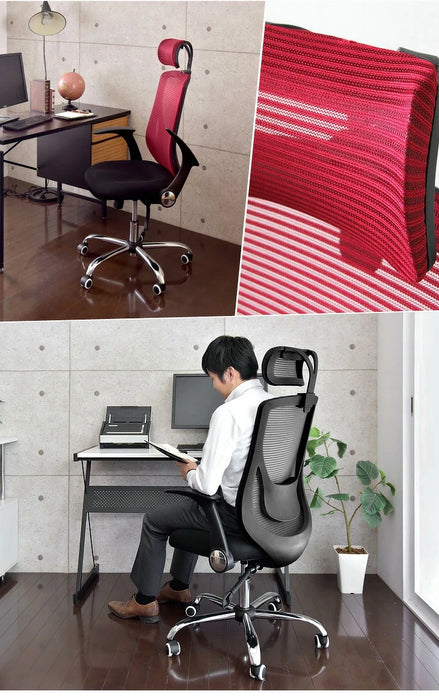【累計6.7万台突破】ヘッドレスト付 オフィスチェア ハイバック 肘付き ロッキング アームレスト〔65090110〕