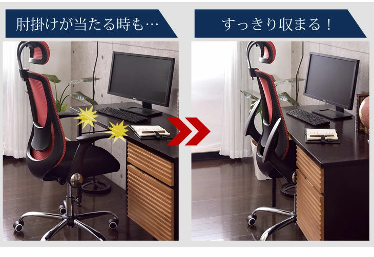 【アウトレット キャンセル戻り品】ヘッドレスト付 オフィスチェア ハイバック 肘付き ロッキング ブラック〔65090110BKout・out2998〕