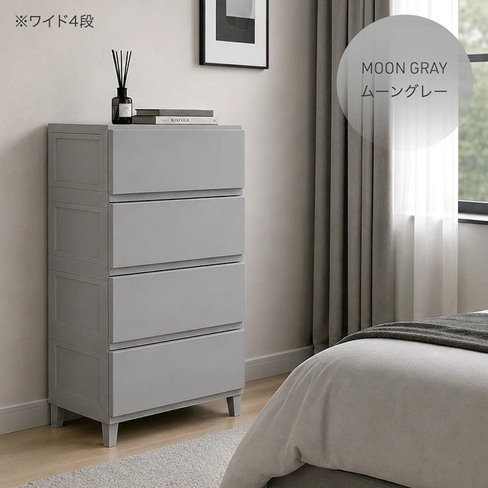 【新発売記念プライス】［幅114cm・5段］チェスト ほこりが入りにくい プラスチック 衣装ケース 軽量 脚付き 引き出し シンプル〔65200034〕