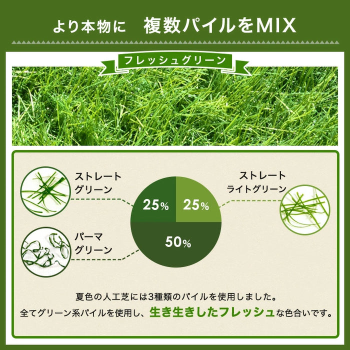 ［1×10m］水はけ4倍 防草機能付き 人工芝 芝丈20mm 高密度50万本/㎡ リアル人工芝 ロール ガーデン〔66700090〕