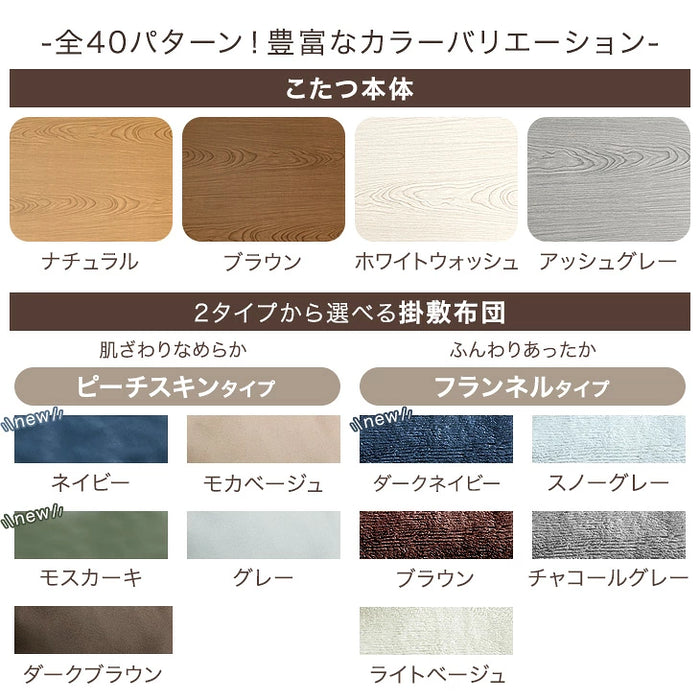 ［テーブル+掛布団+敷布団・ピーチスキン］こたつ 3点セット テーブル 掛敷布団 速暖2秒 ワンランク上の600Wハロゲンヒーター 120×75 手元コントローラー〔68140097〕