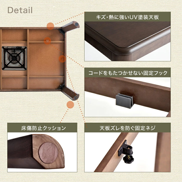 ［8点セット］ダイニングこたつ 155×80cm 600Wハロゲンヒーター 長方形 手元コントローラー 高脚 6人掛け 回転椅子【超大型商品】〔68140121〕