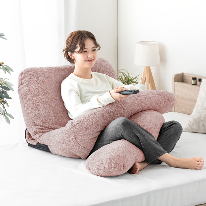 ベッドで暮らす。ハグ座椅子 抱き枕 座椅子 2Way 18段階ギア 洗えるカバー リクライニング 〔15210191〕