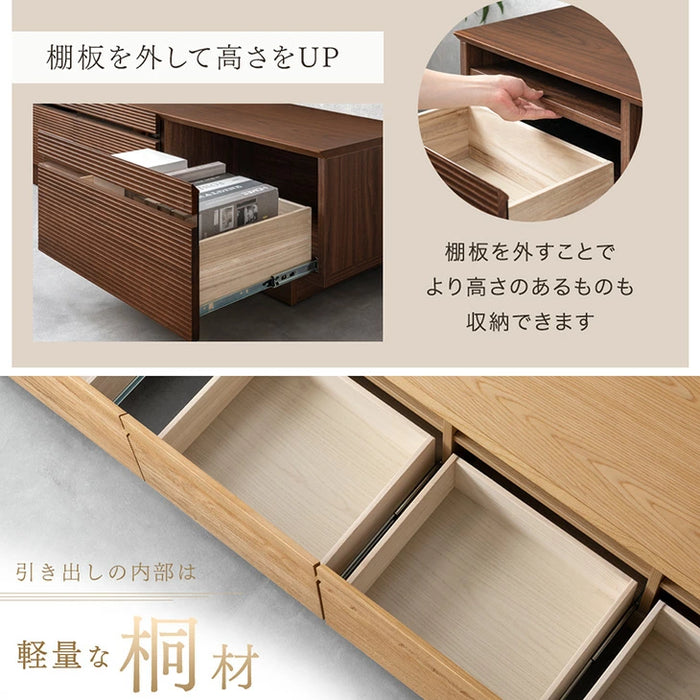 ［幅210cm］テレビ台 完成品 アッシュ 木製 北欧 ロータイプ キャビネット テレビボード【玄関渡し】【超大型商品】〔71020053〕
