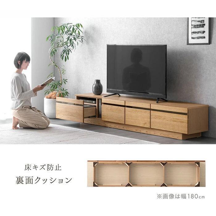 ［幅210cm］テレビ台 完成品 アッシュ 木製 北欧 ロータイプ キャビネット テレビボード【搬入設置込み】【超大型商品】〔99901212〕