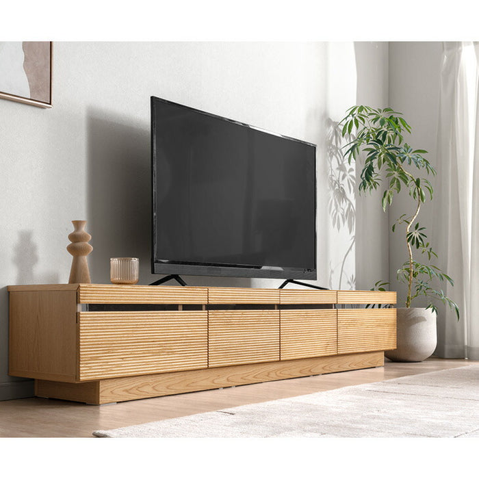 ［幅210cm］テレビ台 完成品 アッシュ 木製 北欧 ロータイプ キャビネット テレビボード【搬入設置込み】【超大型商品】〔99901212〕