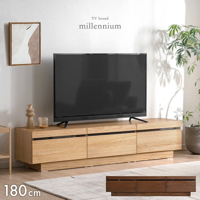 ［幅180cm］テレビ台 完成品 アッシュ 木製 北欧 ロータイプ キャビネット テレビボード【超大型商品】〔71020060〕