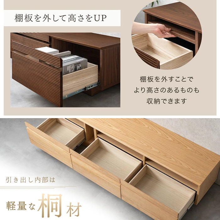 ［幅180cm］テレビ台 完成品 アッシュ 木製 北欧 ロータイプ キャビネット テレビボード【超大型商品】〔71020060〕