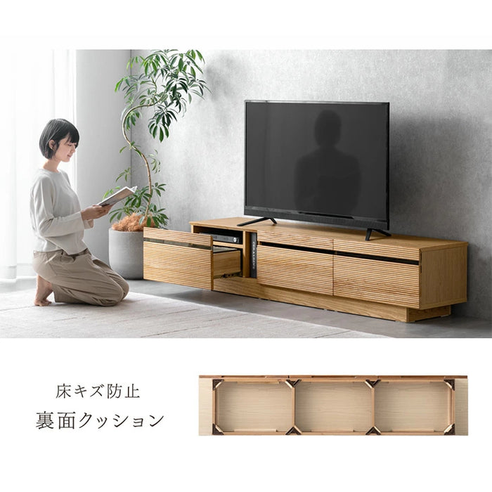 ［幅180cm］テレビ台 完成品 アッシュ 木製 北欧 ロータイプ キャビネット テレビボード【超大型商品】〔71020060〕