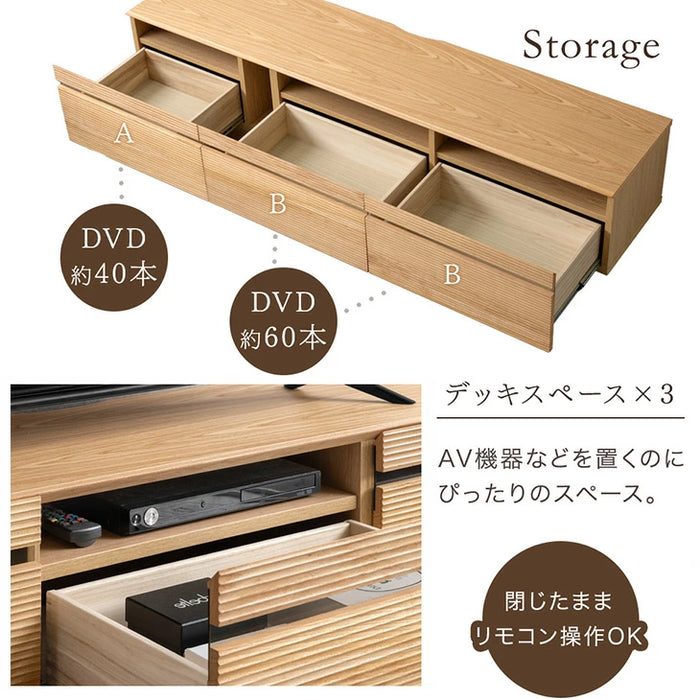 ［幅180cm］テレビ台 完成品 アッシュ 木製 北欧 ロータイプ キャビネット テレビボード【超大型商品】〔71020060〕