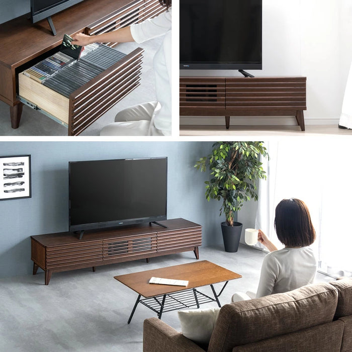 [幅175cm]テレビ台 完成品 アッシュ 無垢材 おしゃれ 天然木 ウォールナット【超大型商品】 〔71020082〕