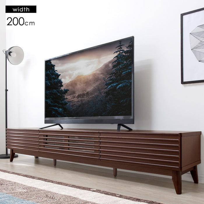 [幅200cm] テレビ台完成品 アッシュ 無垢材 おしゃれ 天然木 ウォールナット デザイン【超大型商品】 〔71020083〕