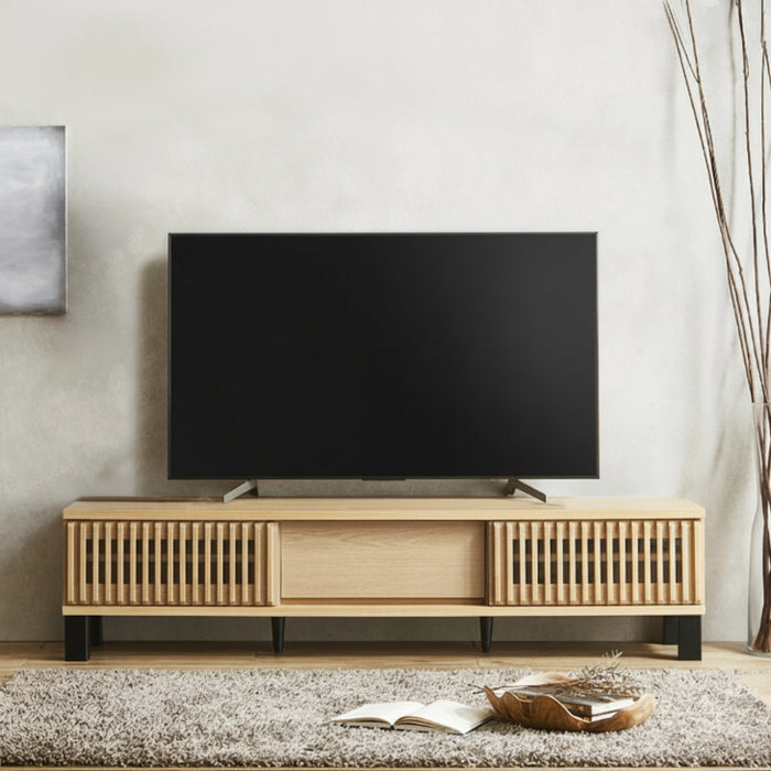 ［幅170cm］テレビ台 天然木 完成品 ローボード 北欧 モダン 脚付き【超大型商品】〔71050006〕