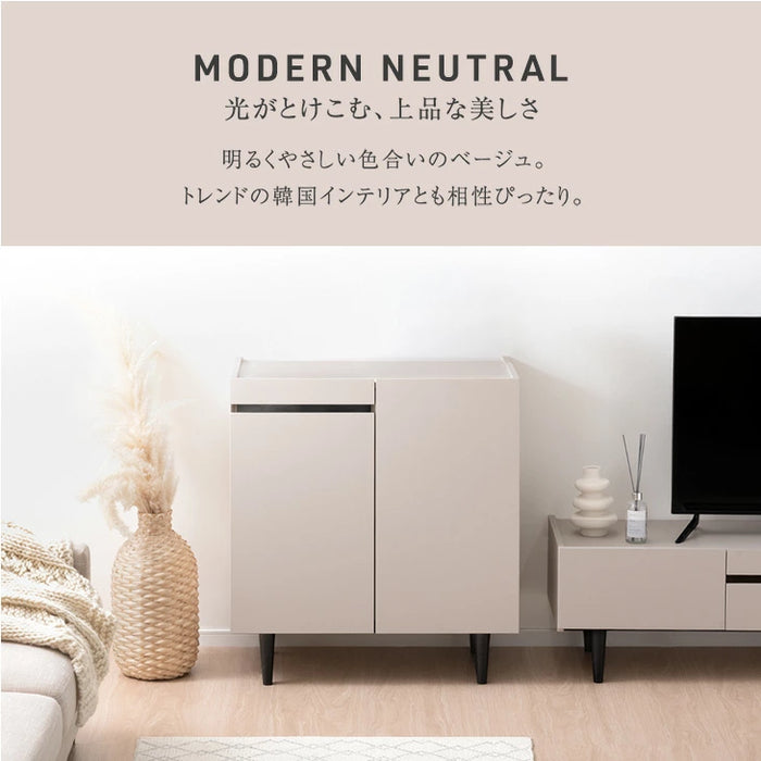 ［幅80cm］キャビネット メラミン天板 完成品 サイドチェスト 扉 収納 木製 サイドボード【超大型商品】〔71050009a〕