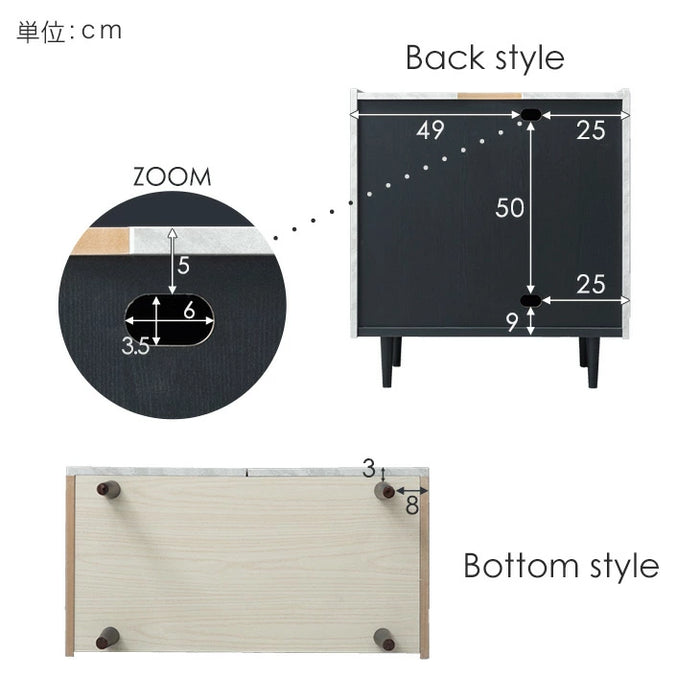 ［幅80cm］キャビネット メラミン天板 完成品 サイドチェスト 扉 収納 木製 サイドボード【超大型商品】〔71050009a〕