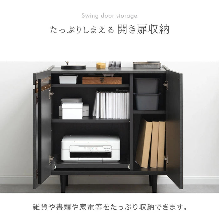 ［幅80cm］キャビネット メラミン天板 完成品 サイドチェスト 扉 収納 木製 サイドボード【超大型商品】〔71050009a〕