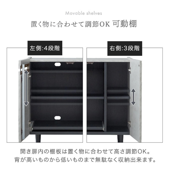 ［幅80cm］キャビネット メラミン天板 完成品 サイドチェスト 扉 収納 木製 サイドボード【超大型商品】〔71050009a〕