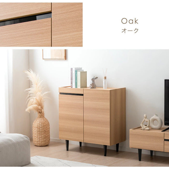 ［幅80cm］キャビネット メラミン天板 完成品 サイドチェスト 扉 収納 木製 サイドボード【超大型商品】〔71050009a〕