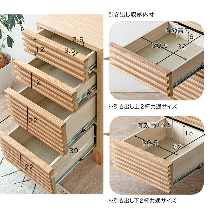 [幅40] チェスト 完成品 サイドボード 天然木 キャビネット 収納家具 リビング収納 北欧【超大型商品】〔71050016〕