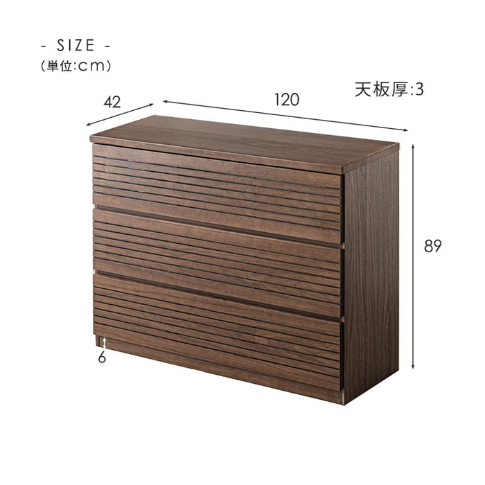 [幅120] タンス 完成品 天然木 キャビネット ハイチェスト 収納家具 衣類収納 北欧 サイドチェスト【超大型商品】〔71050020〕