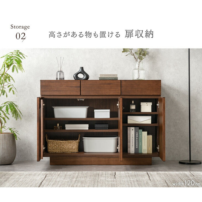 ［幅80］サイドボード 完成品 天然木 アッシュ 無垢 引き出し キャビネット 木製 北欧【超大型商品】〔71050036〕