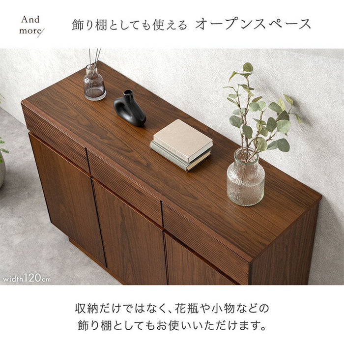 ［幅80］サイドボード 完成品 天然木 アッシュ 無垢 引き出し キャビネット 木製 北欧【超大型商品】〔71050036〕